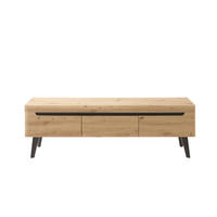 TV-LOWBOARD Artisan Eiche schwarz, TV-Unterteil skandinavisch, 160 x 50 cm - Schwarz/Eiche Artisan, Holzwerkstoff (160/50/40cm) - Furn.Design