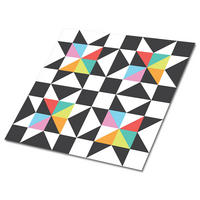 FLIESENAUFKLEBER 9 Stück 30x30 cm selbstklebend Geometrisches Muster - Multicolor, Textil (30/1.6/30cm) - TULUP