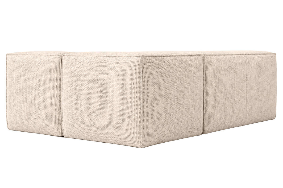 ROHOVÁ SEDAČKA modulární ve tvaru L, plyšová tkanina Pop, Krémová, Levá strana, LAZY L Mini - krémová, dřevo (253/173cm) - Kaiser Möbel