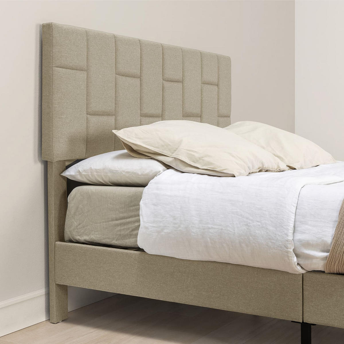 POLSTERBETT 90x190 cm Sorni, Beige - Beige, Textil (195/98/113cm) - VS Venta-stock