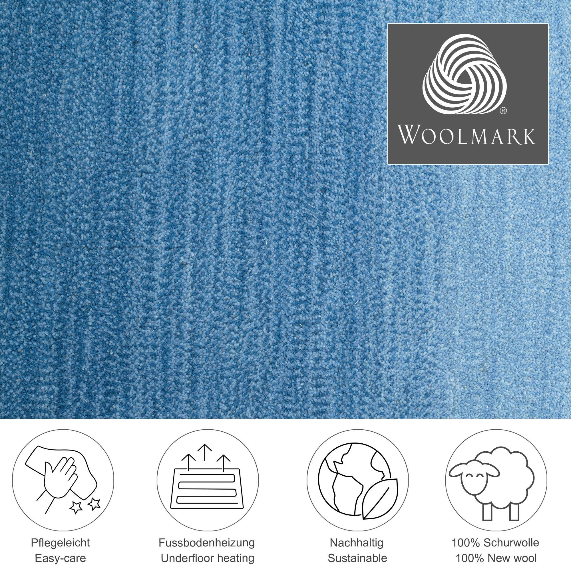 Thumbnail - Theko Tuftteppich, Blau, Textil, Uni, Rechteckig, 70x140 cm, antistatisch, Teppiche & Böden, Teppiche, Hochflorteppiche ...