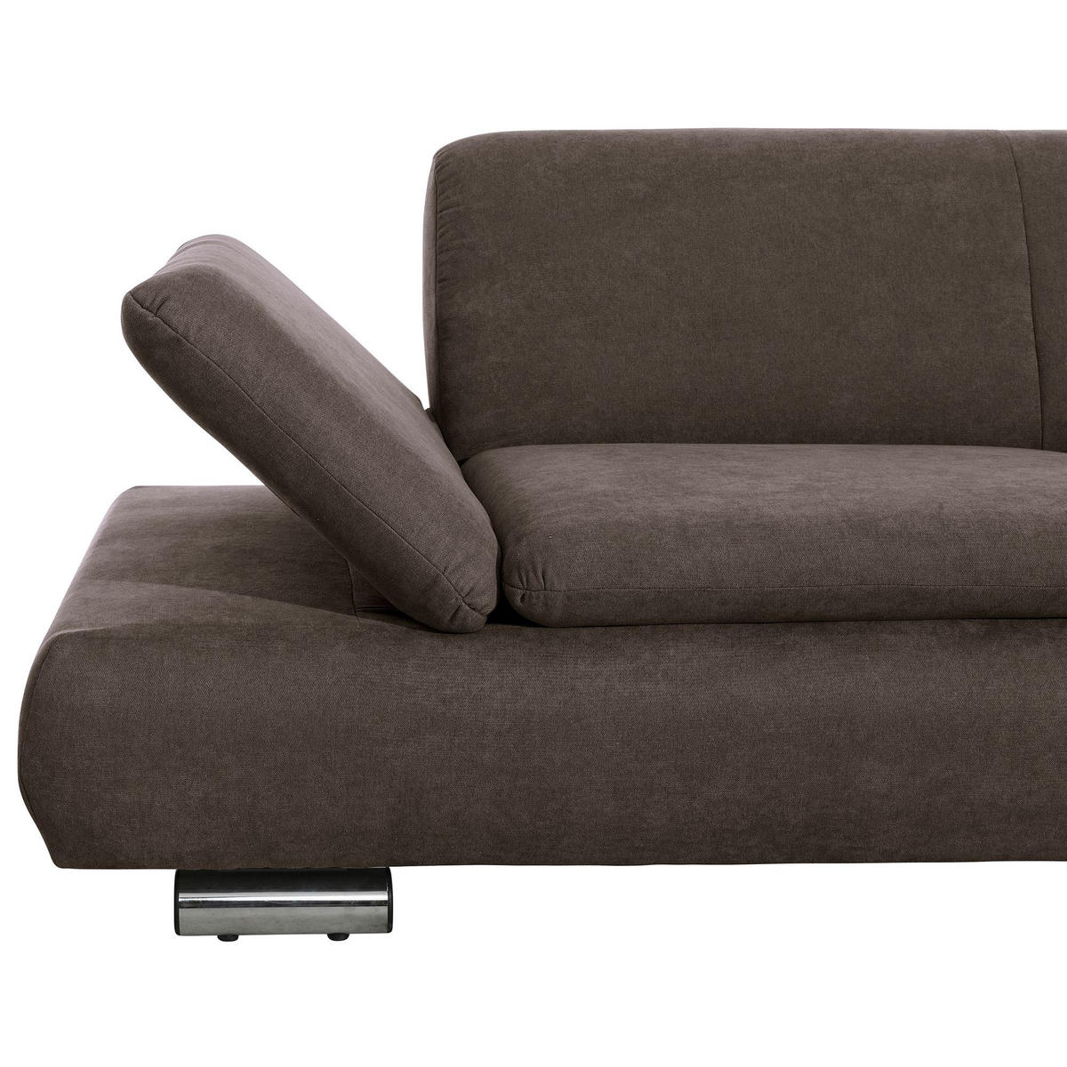 ECKSOFA mit Ottomane rechts Kaye Flachgewebe schoko - Mokka, Kunststoff (190/270cm) - 58aufmkessel