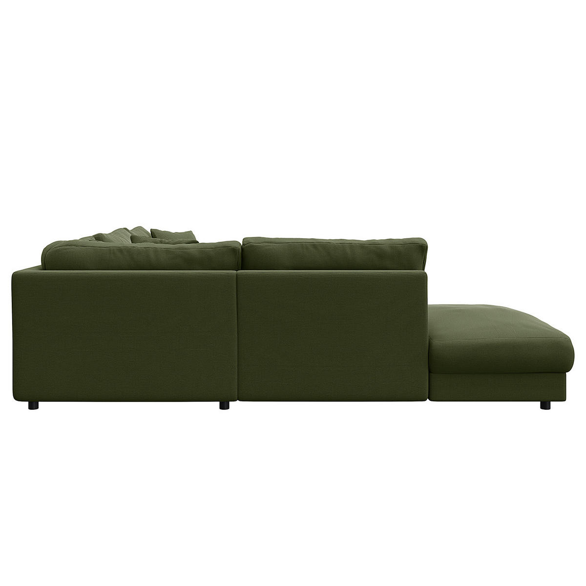 ECKSOFA mit Ottomane - Schwarz/Grün, Holz/Kunststoff (267/254cm) - home24