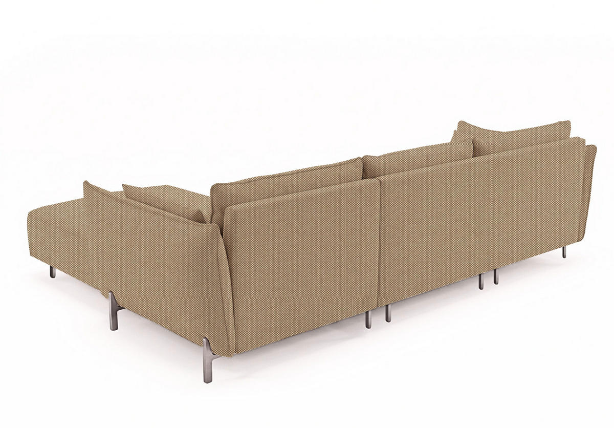GARTENECKSOFA für Terrasse und Garten, Stoff Sunlight, Toffee, Rechts, SUNMEE - Braun, Holz (238/90/165cm) - Kaiser Möbel