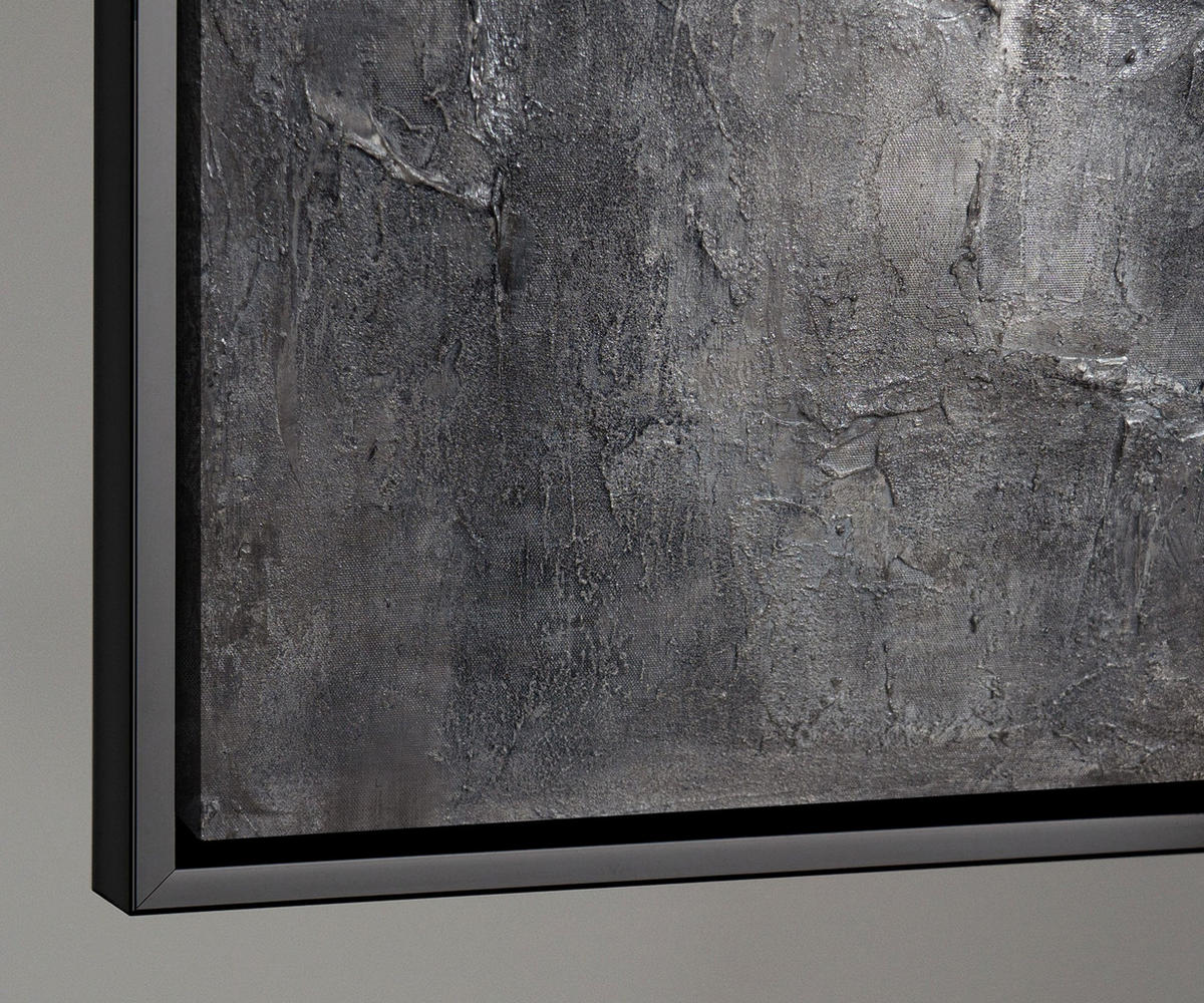GEMÄLDE Erinnerung des Steins Schattenfugenrahmen Schwarz 120x80 cm - Schwarz, Holz (120/80cm) - YS-art gallery