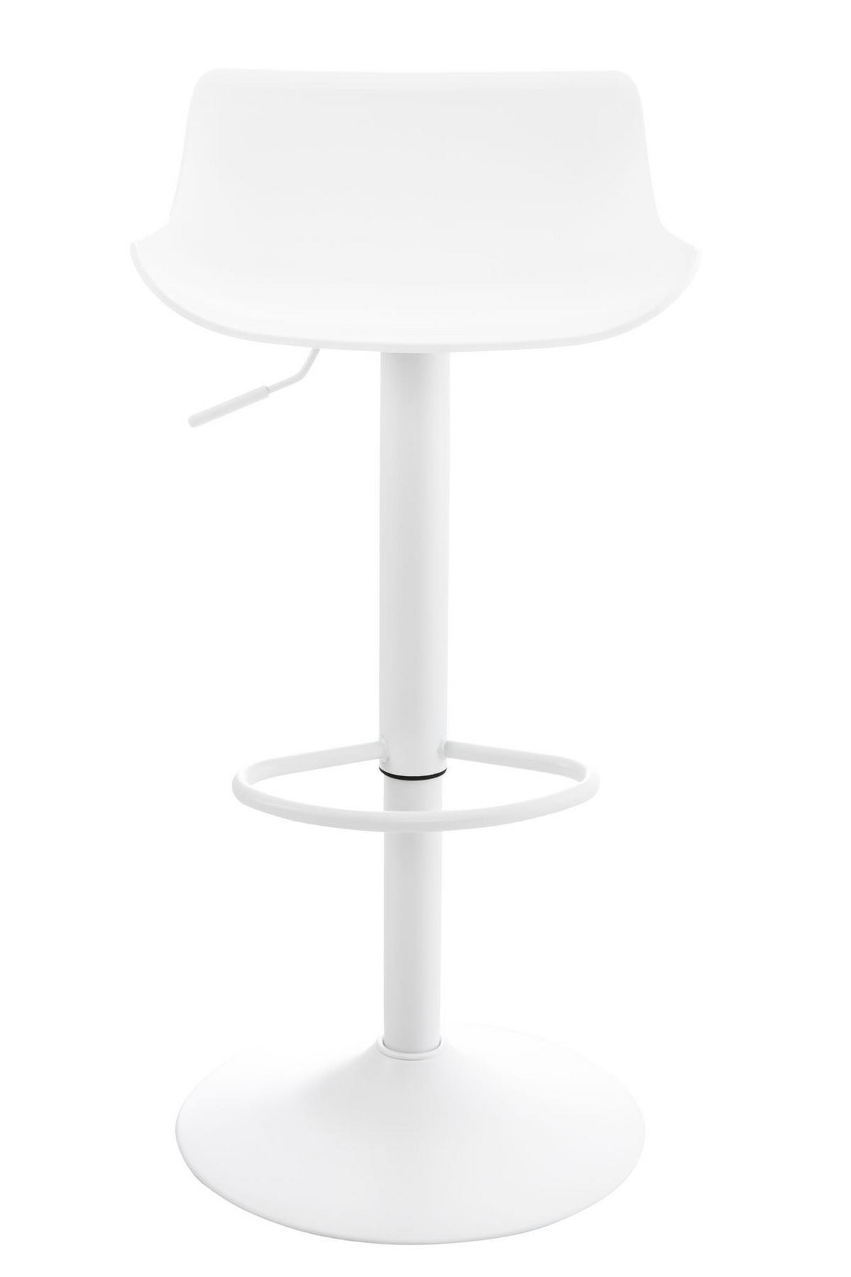 BARHOCKER höhenverstellbar Weiß JUTO Kunststoff 685-94x43x44 cm - Weiß, Kunststoff/Metall (43/68.5/44cm) - DELUKE