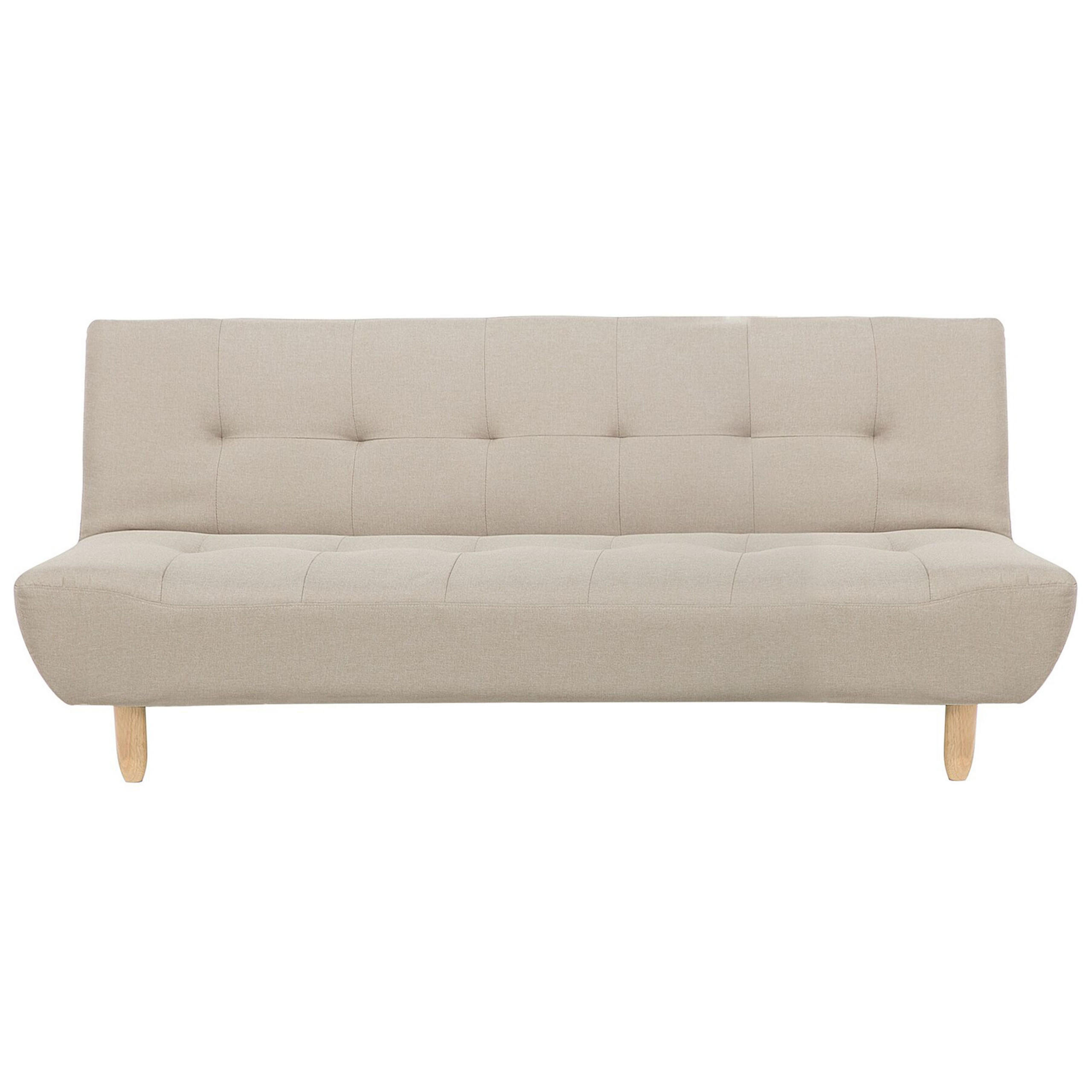 3-SITZER-SCHLAFSOFA beige Alsten - Hellbraun/Beige, Textil (182/83cm) - Beliani