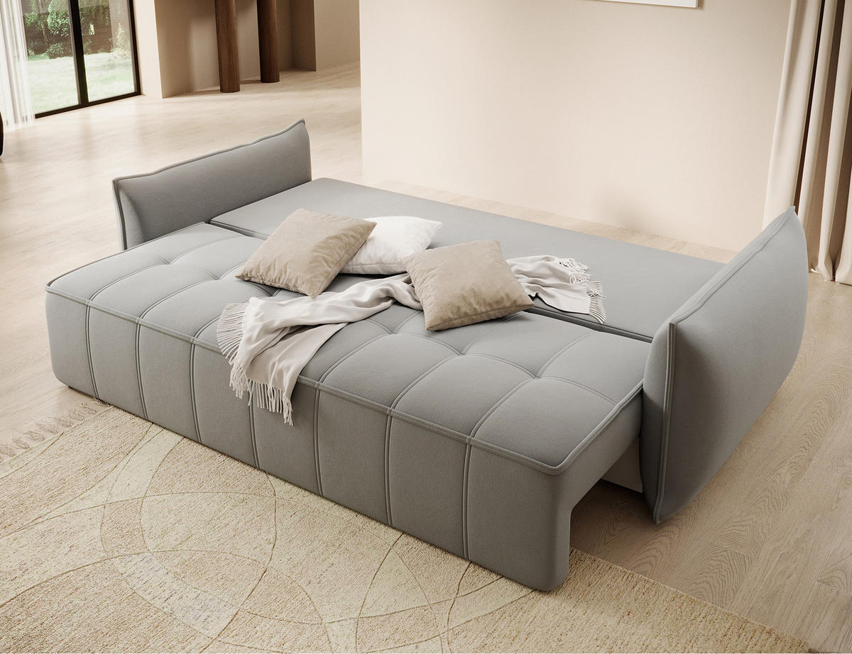SCHLAFSOFA WELSH - Grau (SOLA 04) - Grau, Holzwerkstoff (242/94/106cm) - Möblo