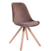 BESUCHERSTUHL Toulon Samt, Gestell Buchenholz Natura Square Braun - Braun/Naturfarben, Holz/Buchenholz (48/83/56cm) - TPFLiving