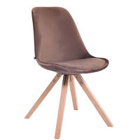 BESUCHERSTUHL Toulon Samt, Gestell Buchenholz Natura Square Braun - Braun/Naturfarben, Holz/Buchenholz (48/83/56cm) - TPFLiving