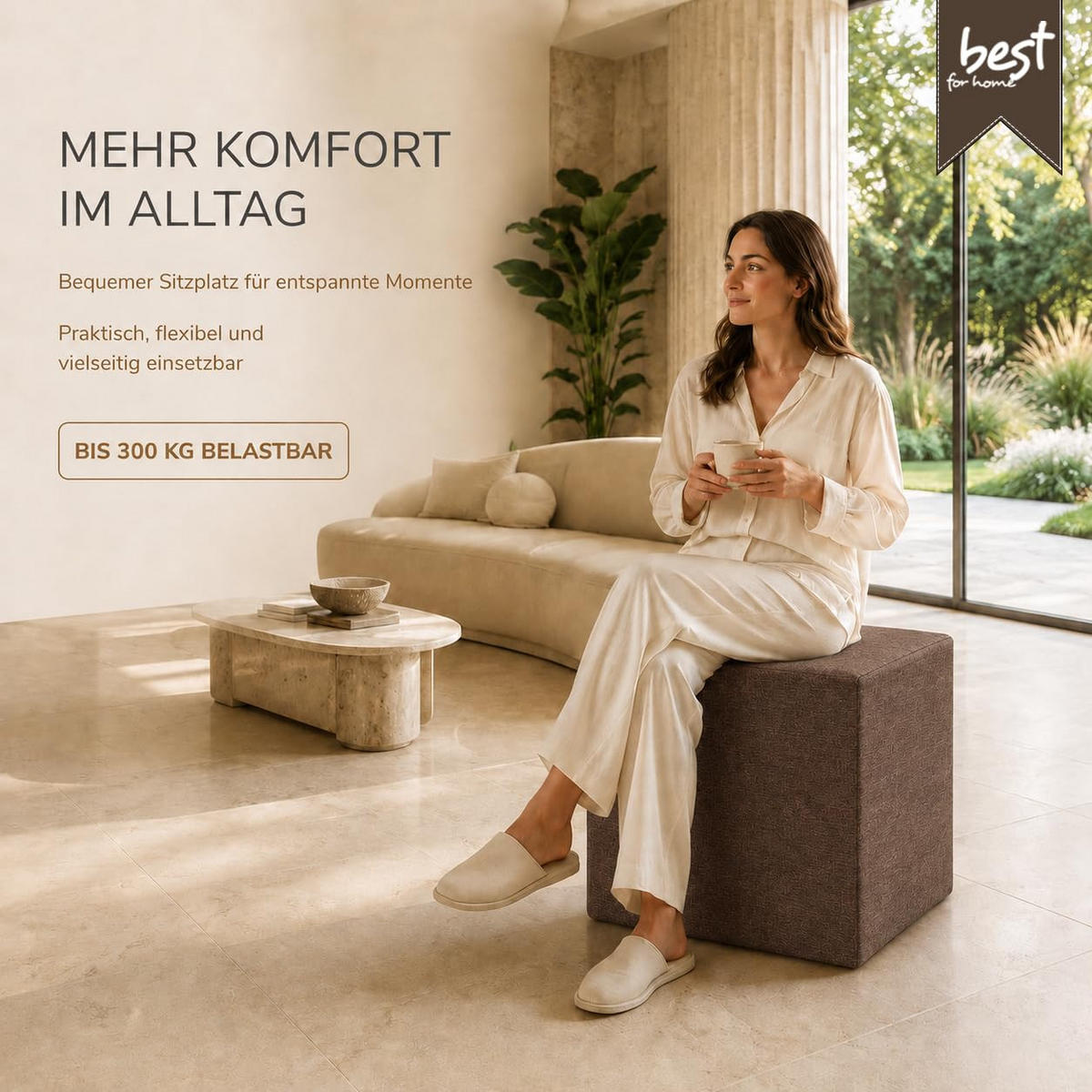 SITZWÜRFEL / Siège Pouf - Brun Foncé, 40X40X40 Cm, Assise Rembourrée, Confortable Pour Salon, Chambre Ou Bureau - Dunkelbraun/Braun, Textil (41/41/40cm) - Best For Home