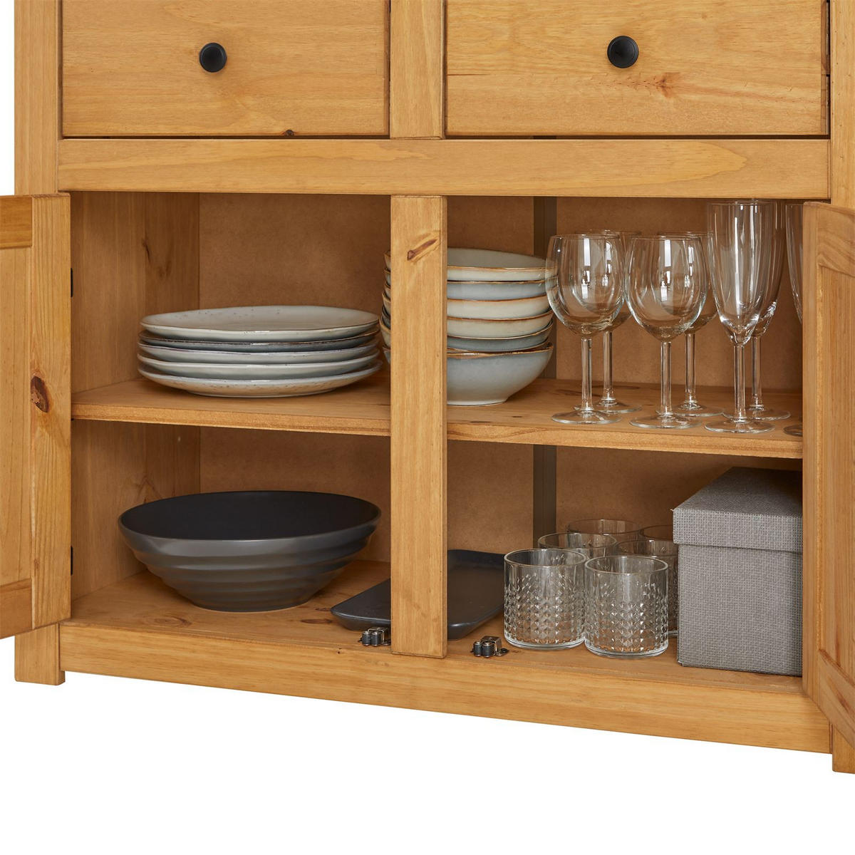 KOMMODE CANCUN gebeizt/gewachst - Kieferfarben, Holz (93/80/40cm) - CARO-Möbel