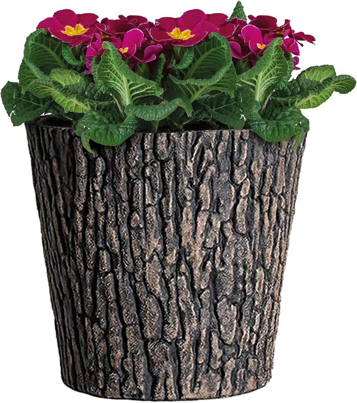 BLUMENTOPF Holzoptik Ø 30cm Braun mit Holzoptik im rustikalen Design aus UV-resistenten Plastik - Braun, Kunststoff (30/37.5cm) - PROREGAL