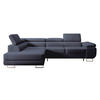 ECKSOFA Stevil Dunkelblau Velours - Silberfarben/Dunkelblau, Textil/Metall (275/203cm) - Selsey