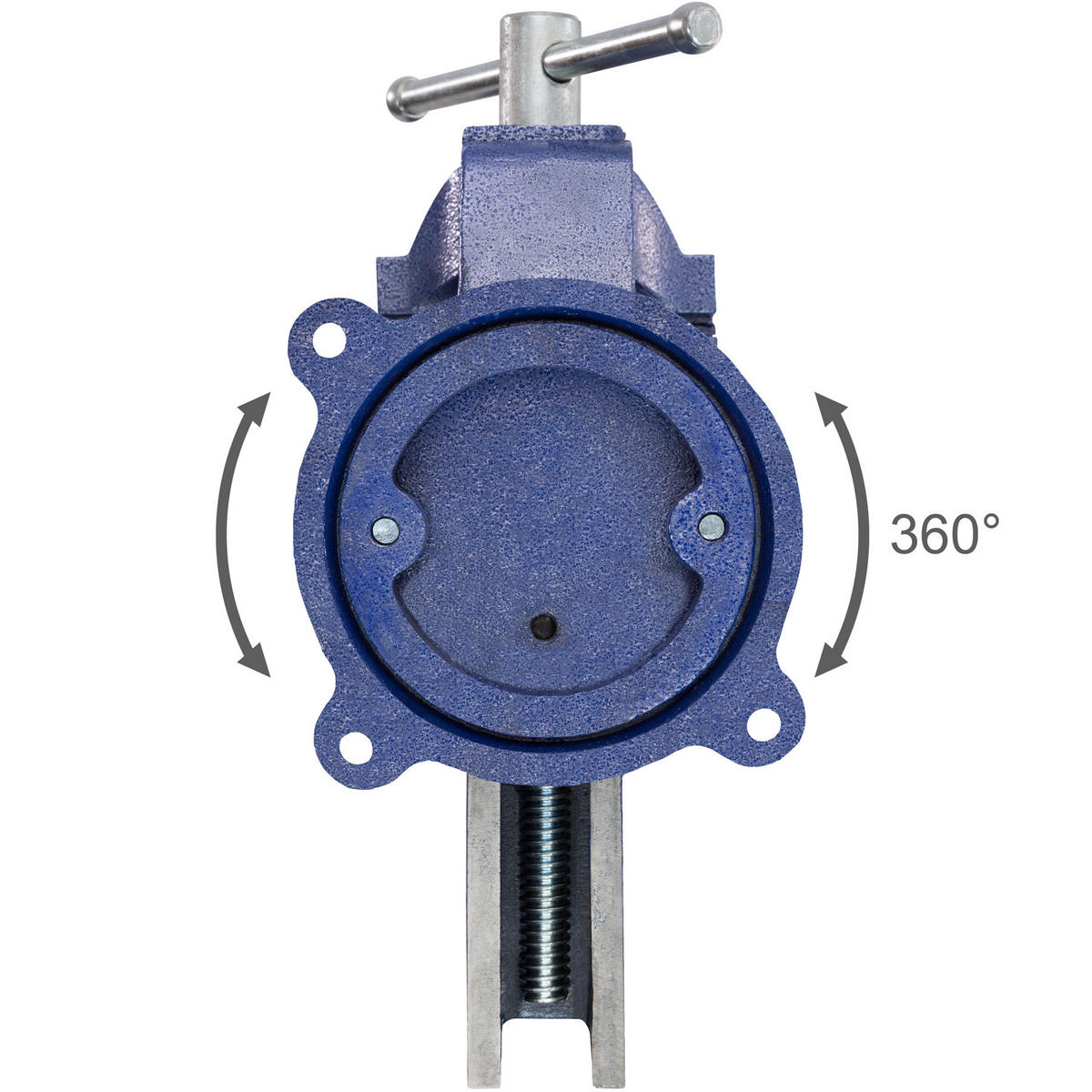 SCHRAUBSTOCK ,3 Anschraublöcher,blau - Blau, Metall (27/10/15cm) - tectake