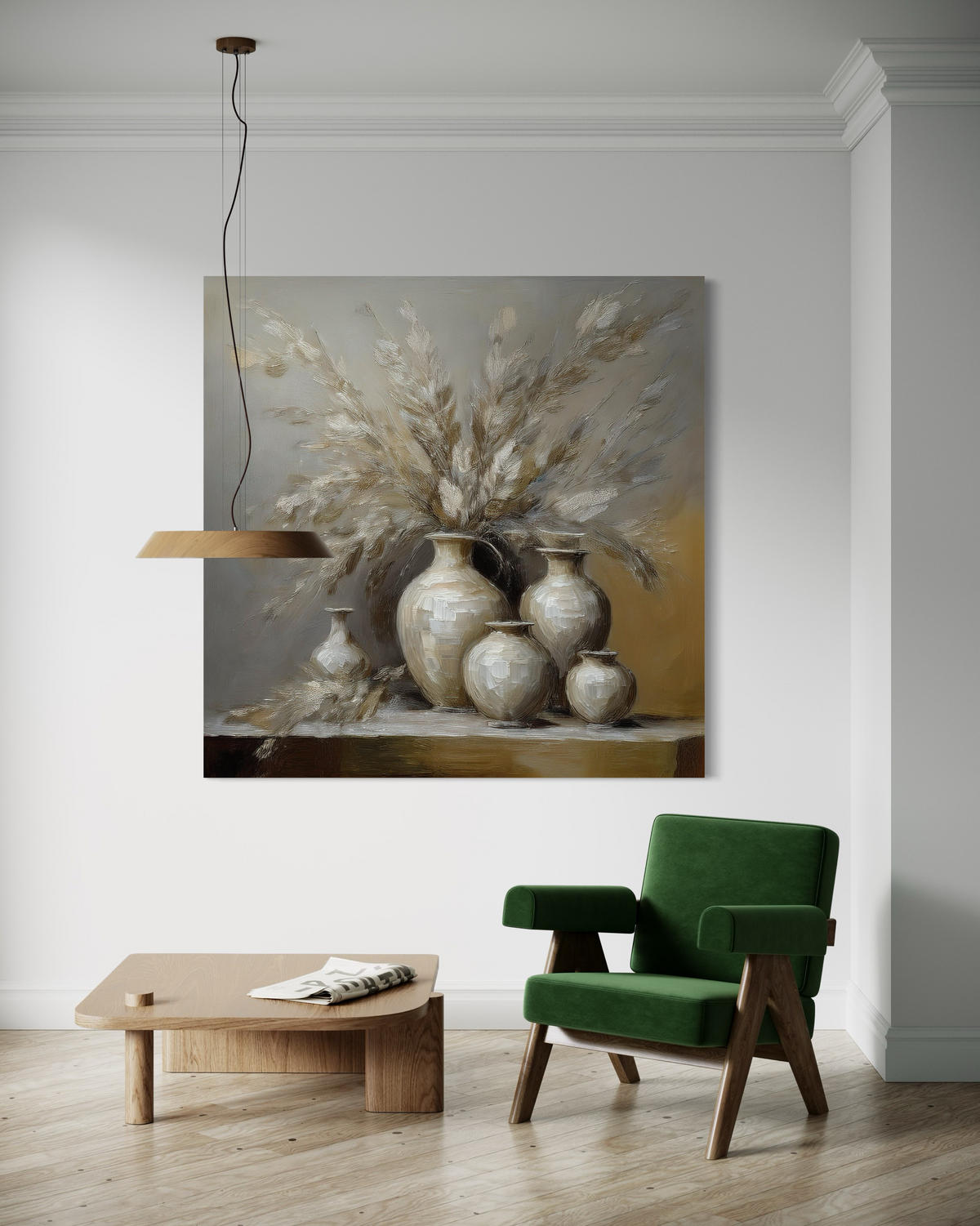 WANDBILD stillleben blumen vase - Grau, Textil (50/50cm) - Feeby