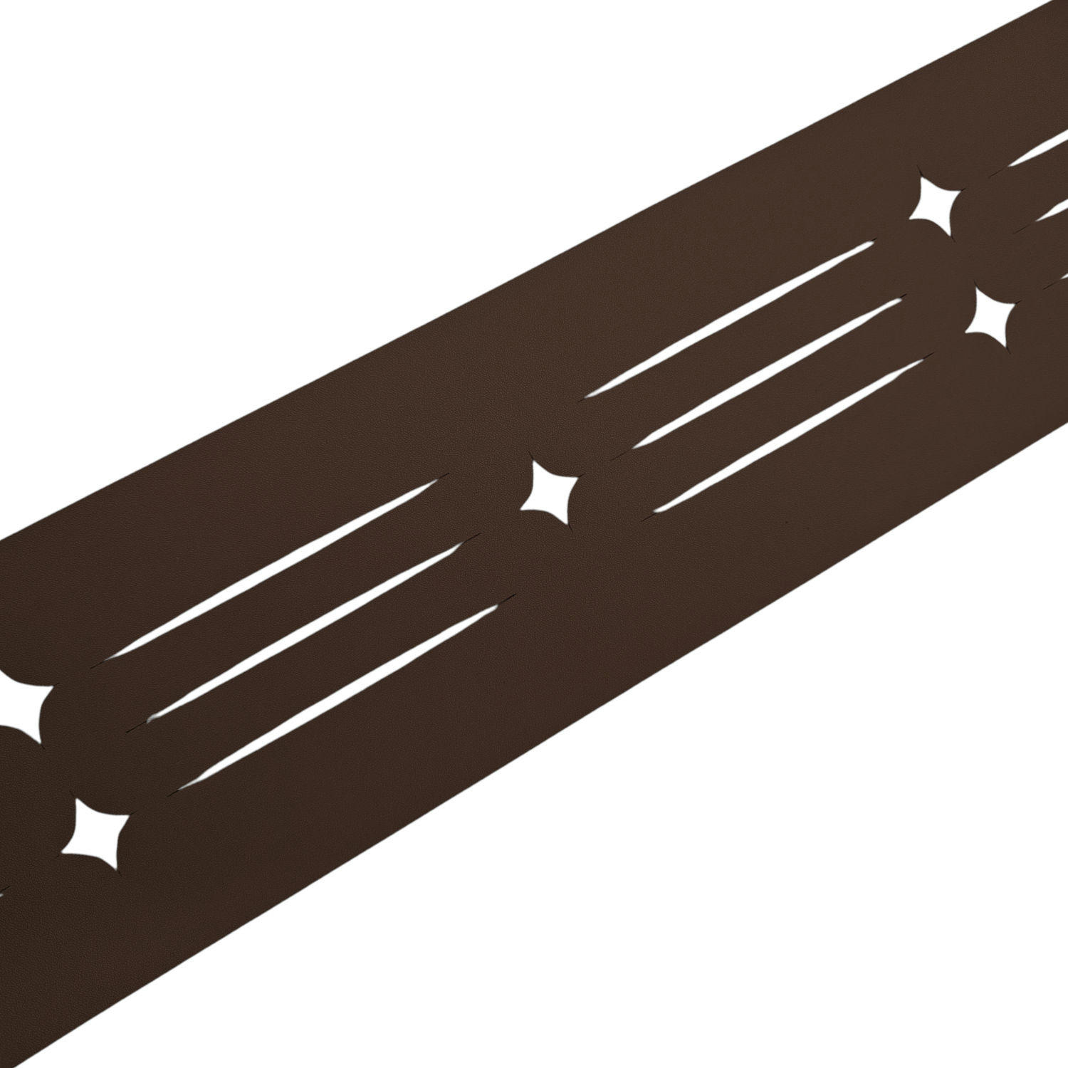 SICHTSCHUTZSTREIFEN Dekor Starline mit Lasermuster für Doppelstabzaun Braun 2,55m - Braun, Kunststoff (255/19cm) - ZAUN|ZU