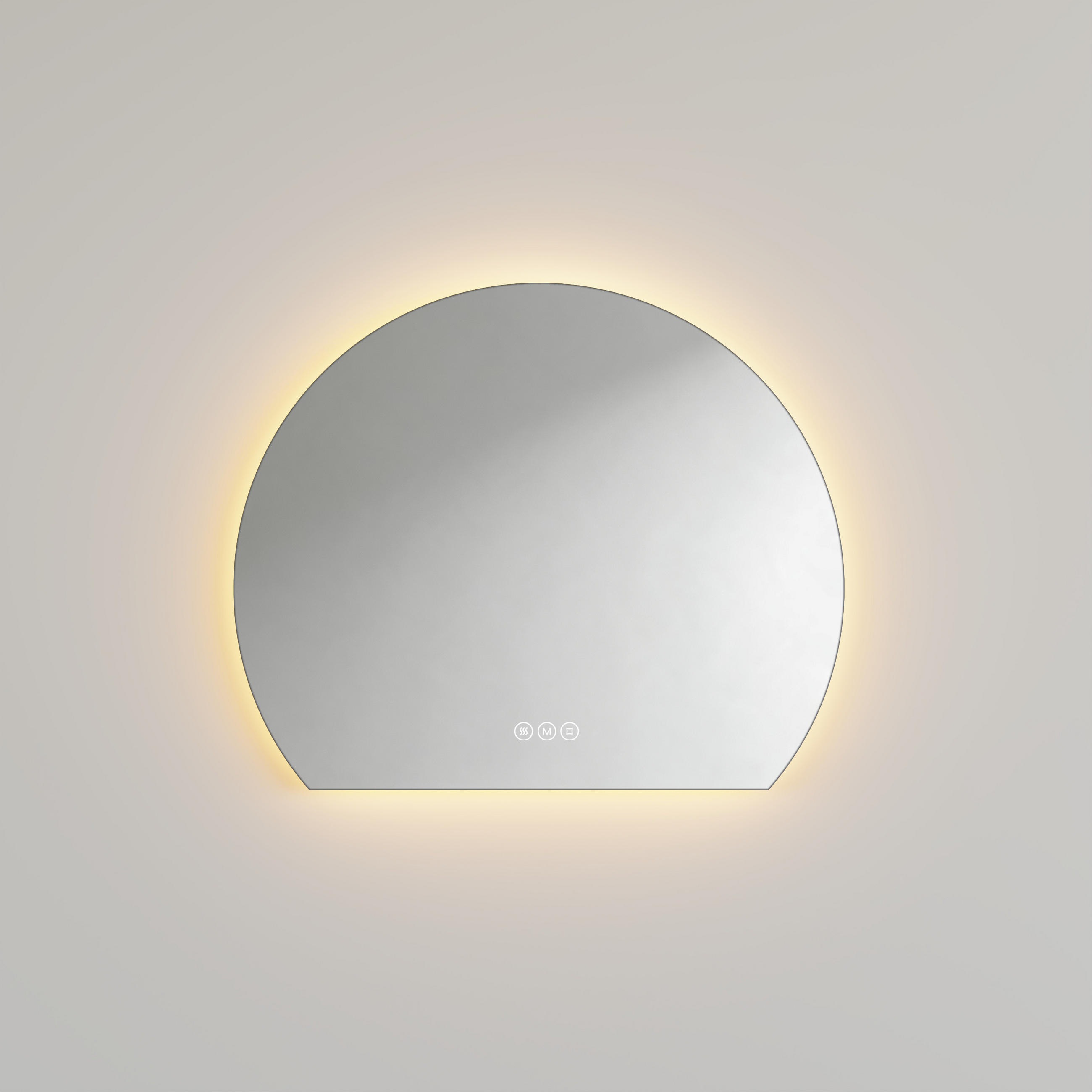 BADSPIEGEL LED 70 x 62 cm mit 3 Lichtfarben, Antibeschlagfunktion und Touch-Schalter - Transparent, Glas (70/62/2.5cm) - EMKE