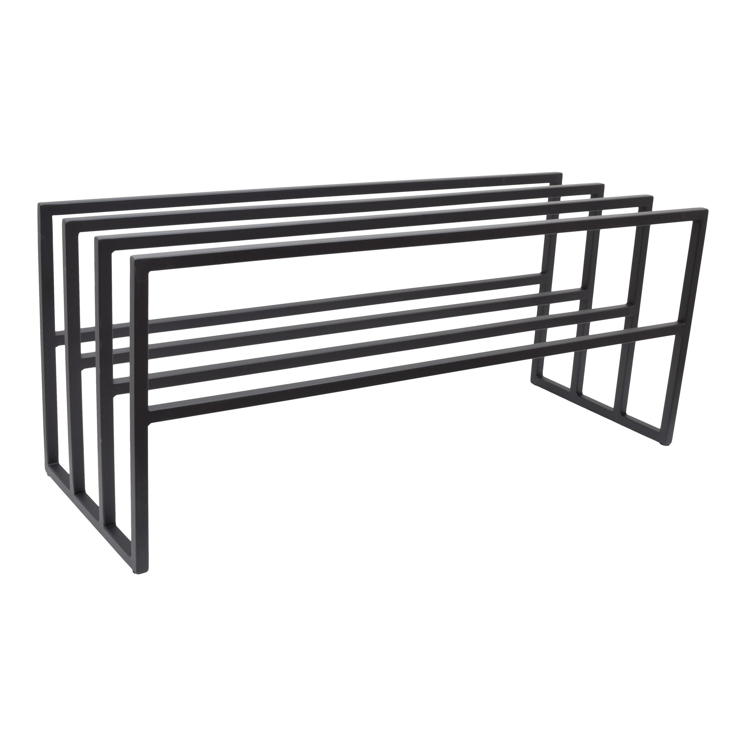 SCHUHSCHRANK James Schwarz - Schwarz, Metall (82/35/30cm) - LOFT42