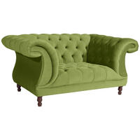 CHESTERFIELD Sessel Kaylin Samtvelours oliv - Olivgrün, Kunststoff (100/80/167cm) - 58aufmkessel