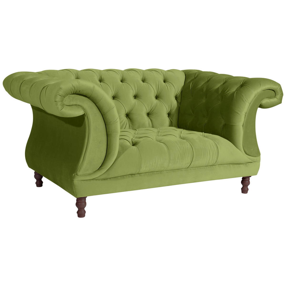 CHESTERFIELD Sessel Kaylin Samtvelours oliv - Olivgrün, Kunststoff (100/80/167cm) - 58aufmkessel