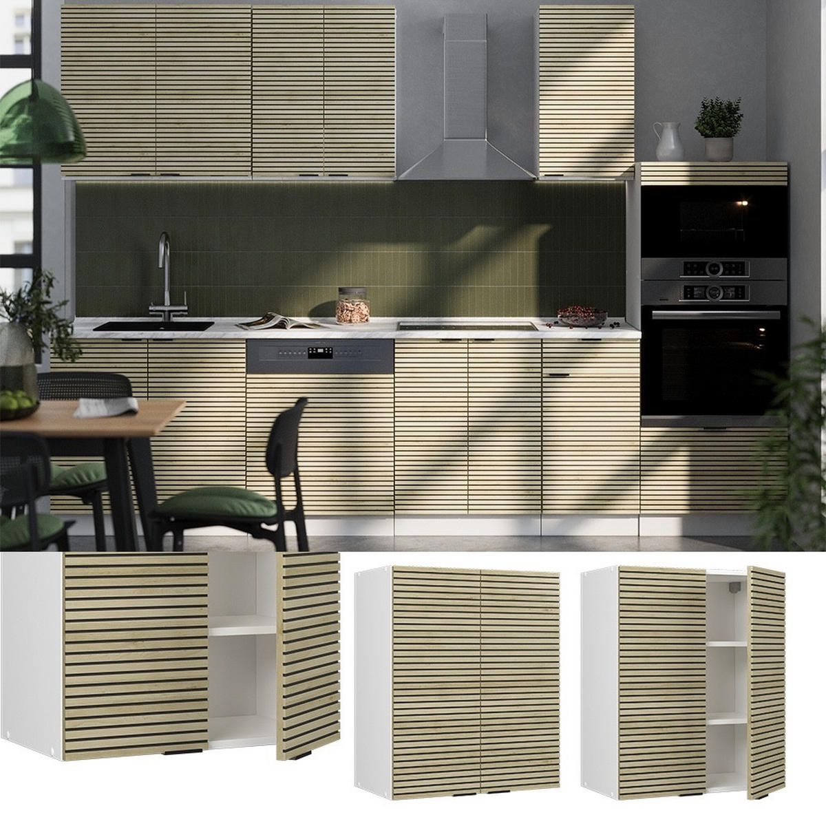 HÄNGESCHRANK Fame-Line Eiche Paneel 60 cm - Eichefarben/Weiß, Holzwerkstoff (60/72/34.1cm) - Vicco