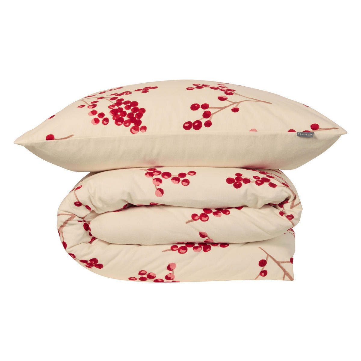 BETTWÄSCHESET Rowan - Feinbiber - 2-teilig - 155x 220 cm - Creme - Creme, Textil (155/220cm) - SCHIESSER