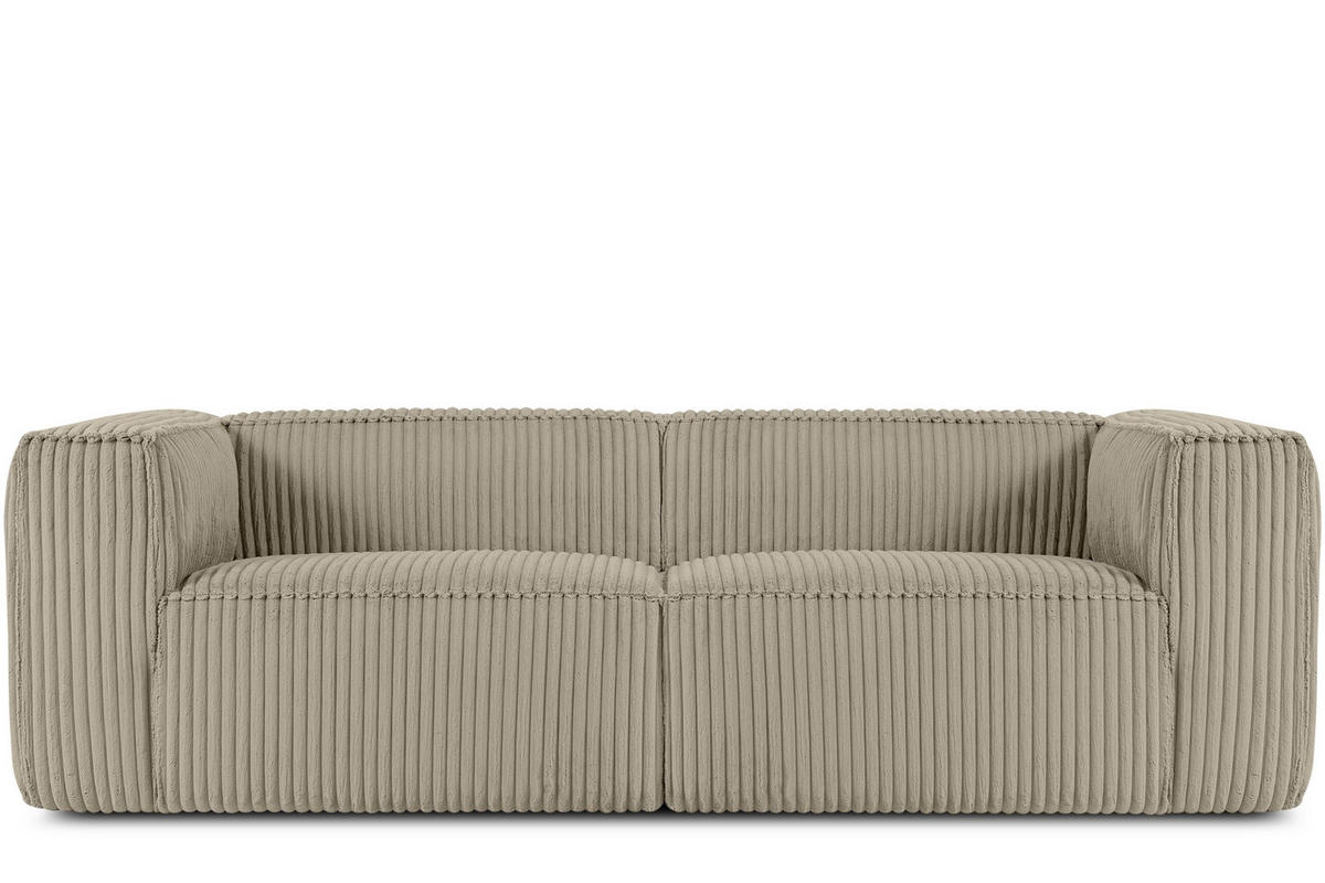 3-SITZER-SOFA FEROX Modern, Cord-Stoff, beige - Beige, Textil (246/73/96cm) - KONSIMO®