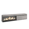 LOWBOARD, Tv-Schrank Elektrokamin XXL, zementgrau, 208/35/45cm - Grau, Holzwerkstoff (208/45/35cm) - Skraut Home