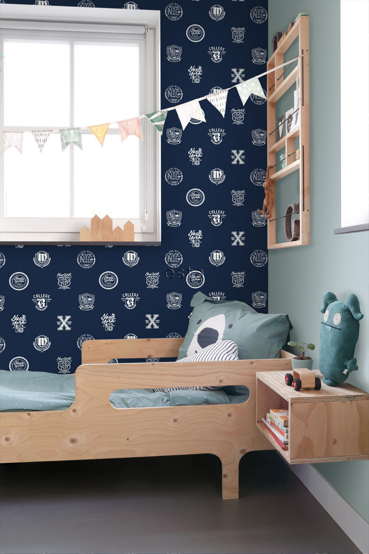 TAPETE Schulembleme 53 cm x 10.05 m - Blau, Papier (53/1000cm) - ESTAhome