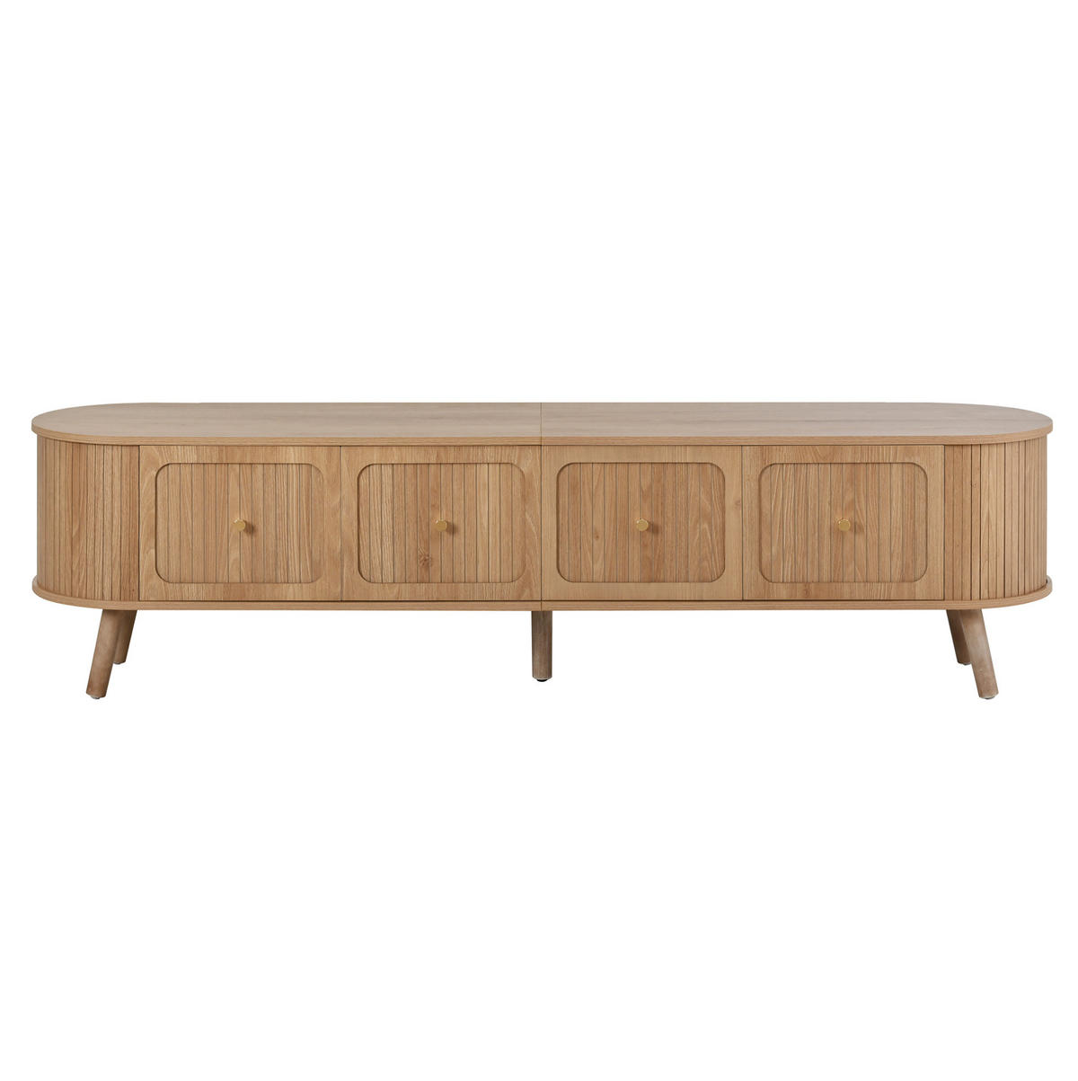 LOWBOARD 180/38/47 cm aus MDF und Holzwerkstoff mit Klapptüren Eichenfarben - Braun, Holzwerkstoff (180/47/38cm) - Modenvie
