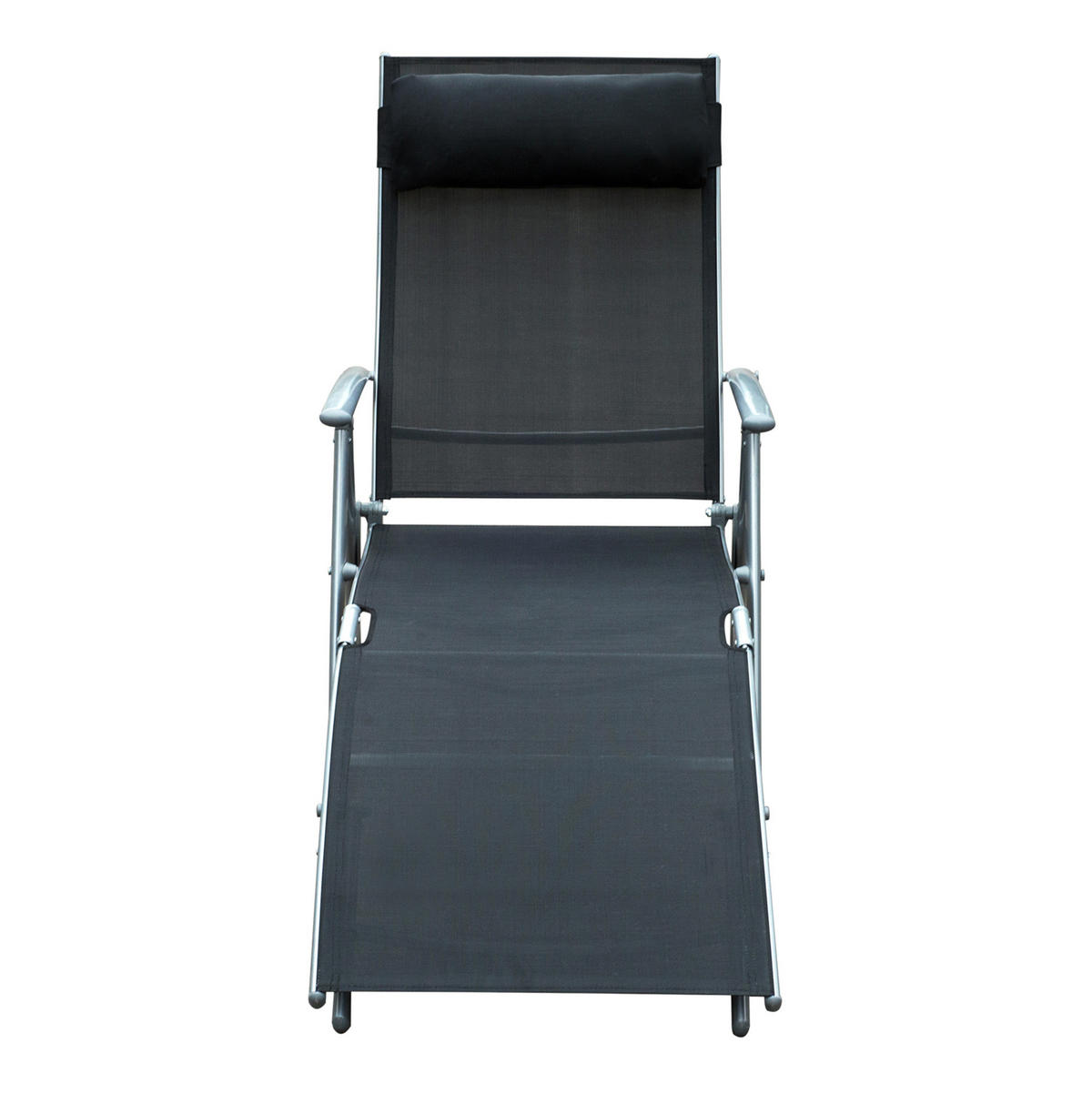 POLOHOVACÍ zahradní lehátko z kovu 137x63,5x100,5 cm černé s pěti polohami opěrky a skládacím provedením - černá, kov (63.5/100.5/137cm) - Modfu