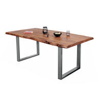 ESSTISCH CALI - Silberfarben/Braun, Holz/Metall (100/280/77cm) - SAM