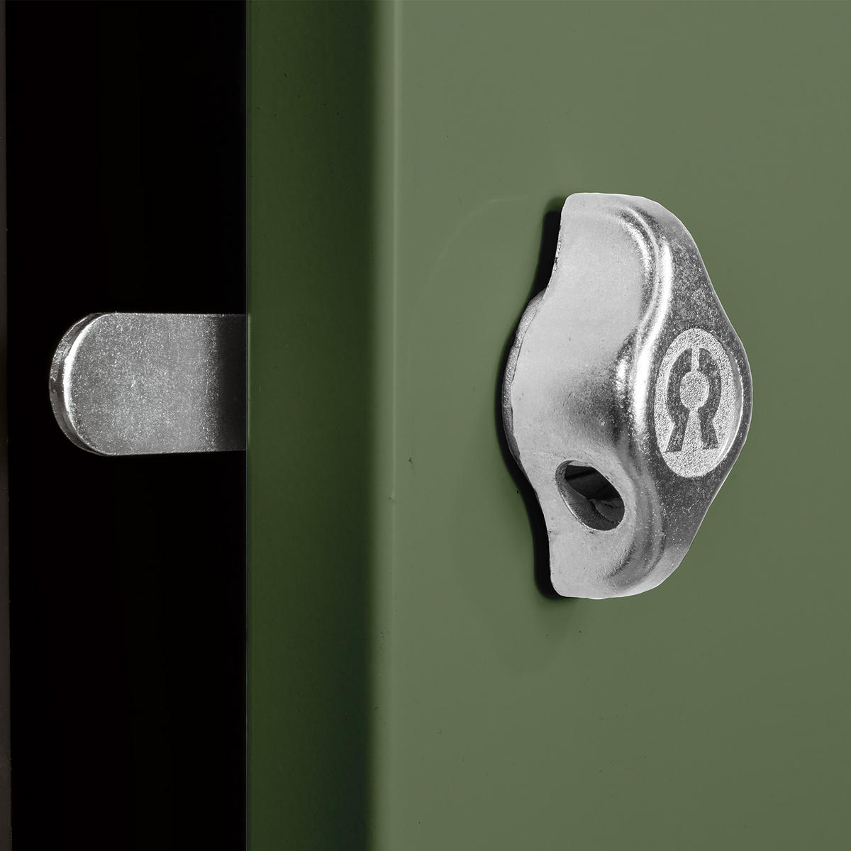 SCHLIESSFACHWÜRFEL Blocky mit Drehriegelschloss für Vorhängeschloss 40x40x40cm Lichtgrau/Grün - Grau/Grün, Metall (40/40/40cm) - PROREGAL