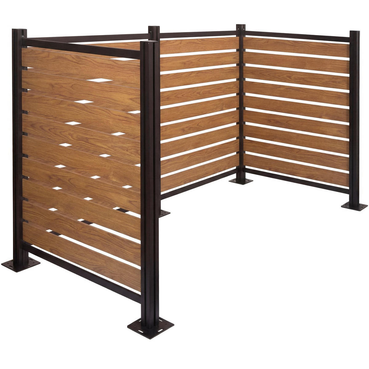MÜLLTONNEN-ZAUN Alu 130x206x110cm Hellbraun - Hellbraun, Metall (206/130/110cm) - PROREGAL