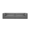 SOFA Ruby aus strukturiertem Stoff grau 4 Sitzplätze - Grau, Textil (302/69/93cm) - Micadoni