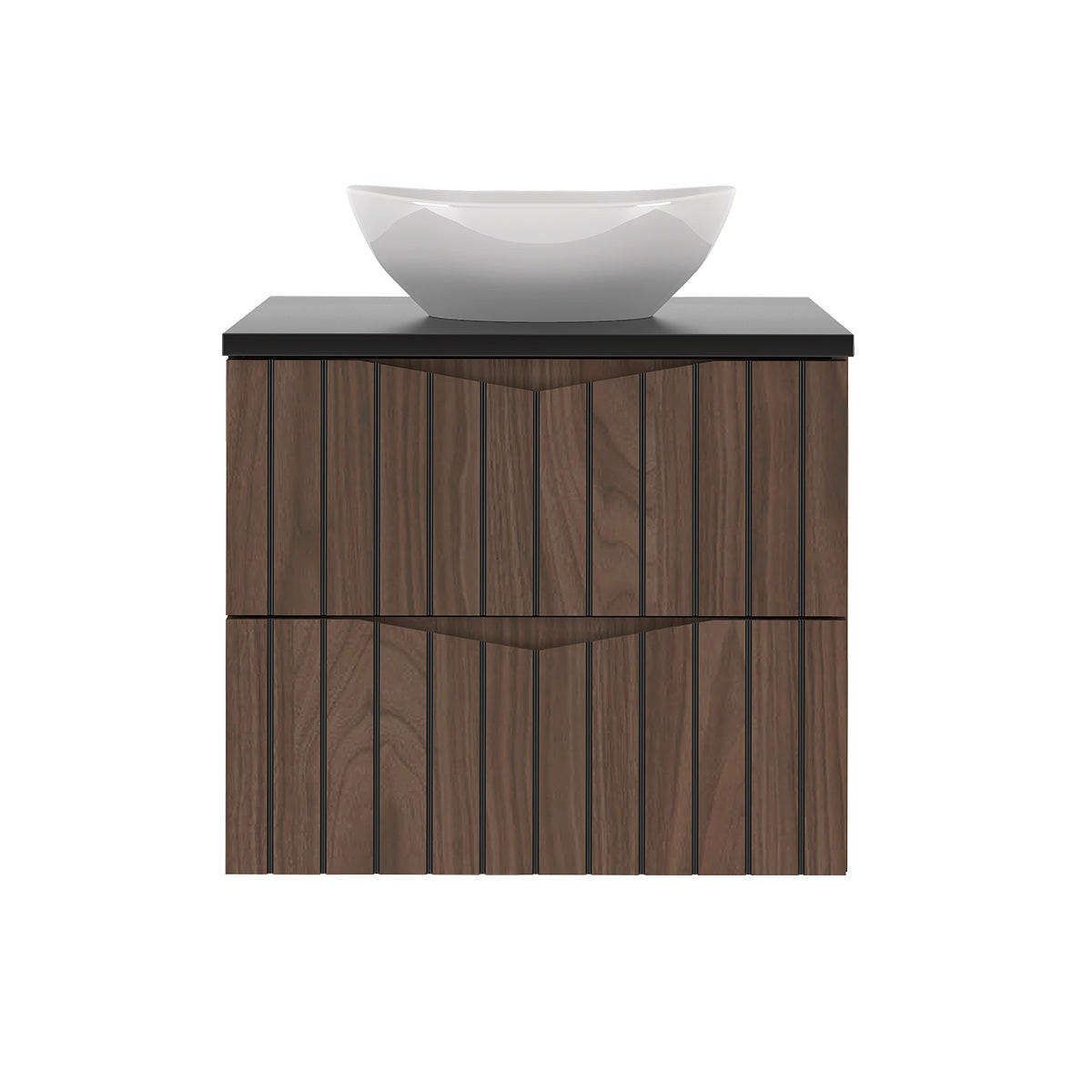 WASCHTISCH 60.6cm Siena Holz und Schwarz - Schwarz, Holzwerkstoff (60.6/52.2/46.5cm) - Petits-meubles