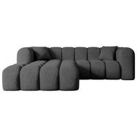ECKSOFA Ottomane Links OLEA-L1 - 231x173x74 cm Grau Bouclé - Schwarz/Grau, Holzwerkstoff/Kunststoff (190/242cm) - ALTDECOR