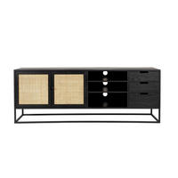 BEISTELLTISCH Lilly - Schwarz - 150/38/55 cm - Schwarz, Holz (150/38/55cm)