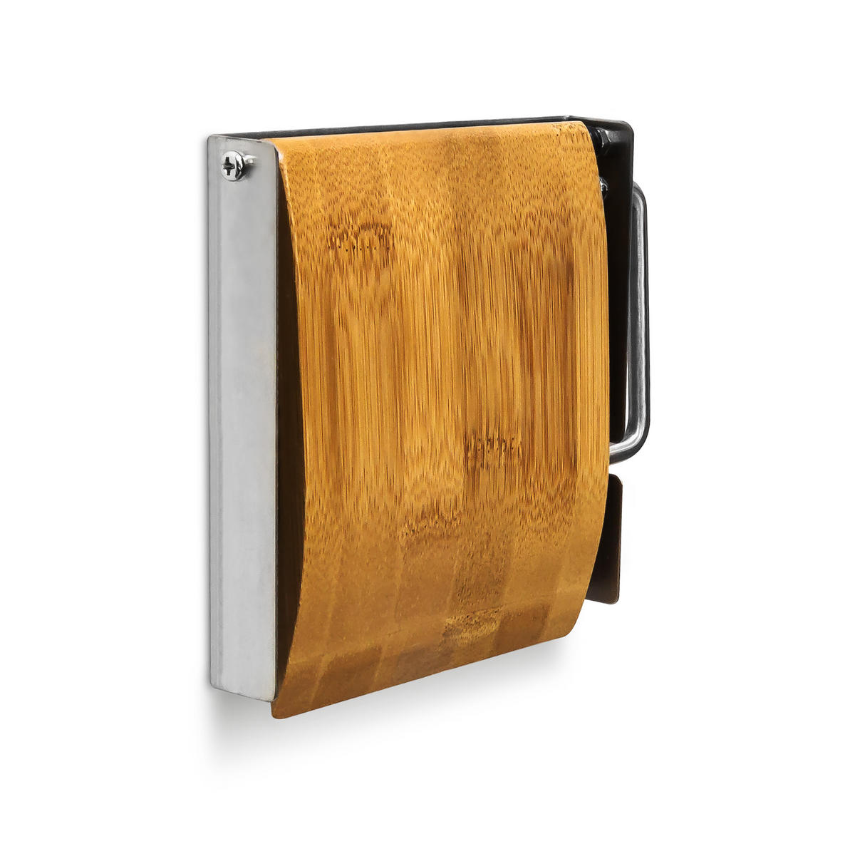 TOILETTENPAPIERHALTER - Hellbraun, Holz/Metall (14.5/13.5/2.5cm) - Relaxdays