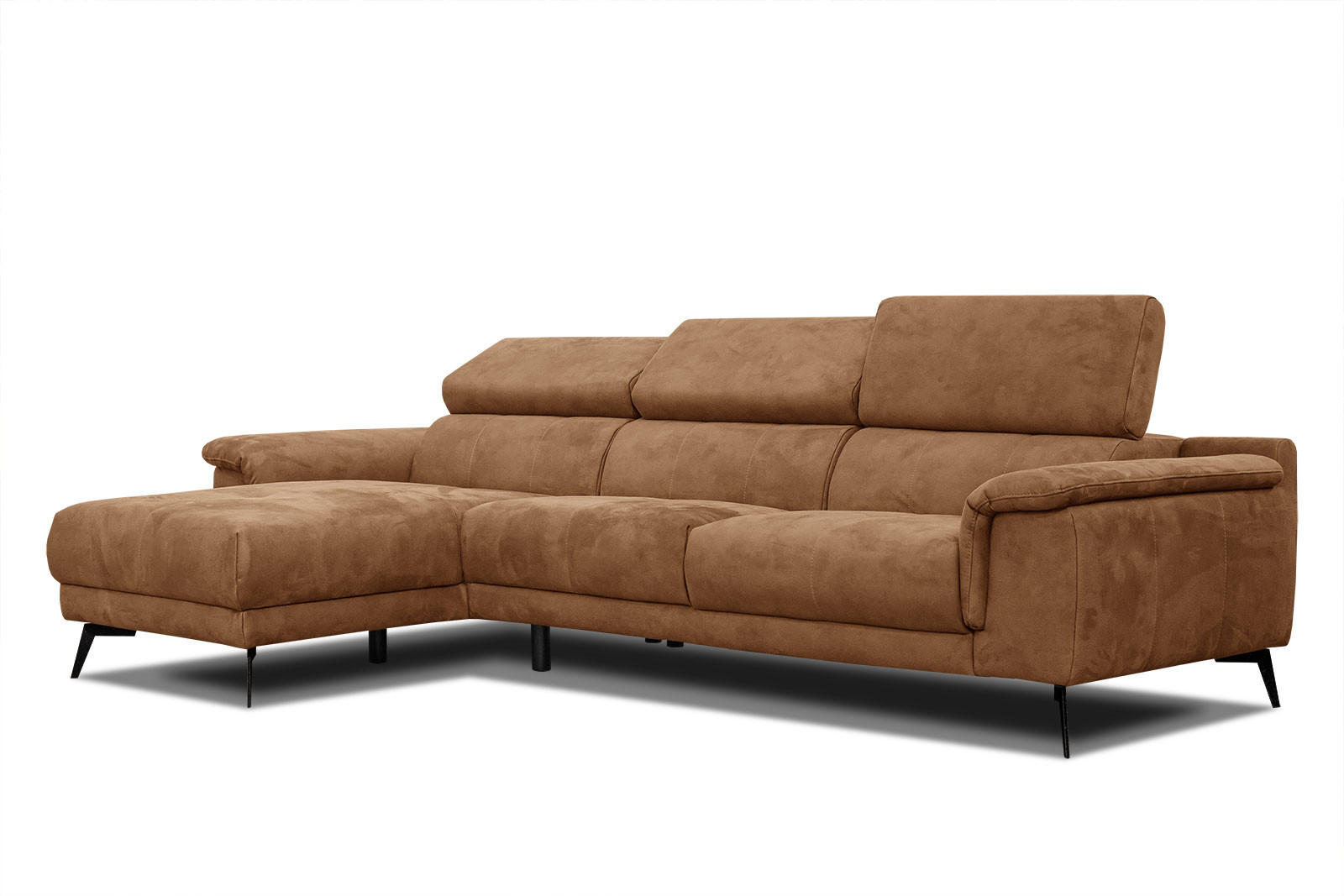 ECKSOFA FIERO 4-Sitzer, braun - Schwarz/Braun, Holzwerkstoff/Textil (158/269cm) - Courtois Laville