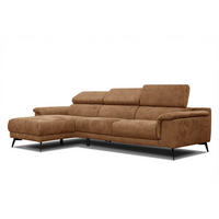 ECKSOFA FIERO 4-Sitzer, braun - Schwarz/Braun, Holzwerkstoff/Textil (158/269cm) - Courtois Laville