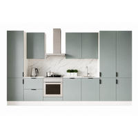 KÜCHENZEILE 420 cm – Sorento K44-G420 – in Weiß / Hochglanz - Schwarz/Grün, Holz/Metall (420/247/58cm) - ROYAL24_MARKT