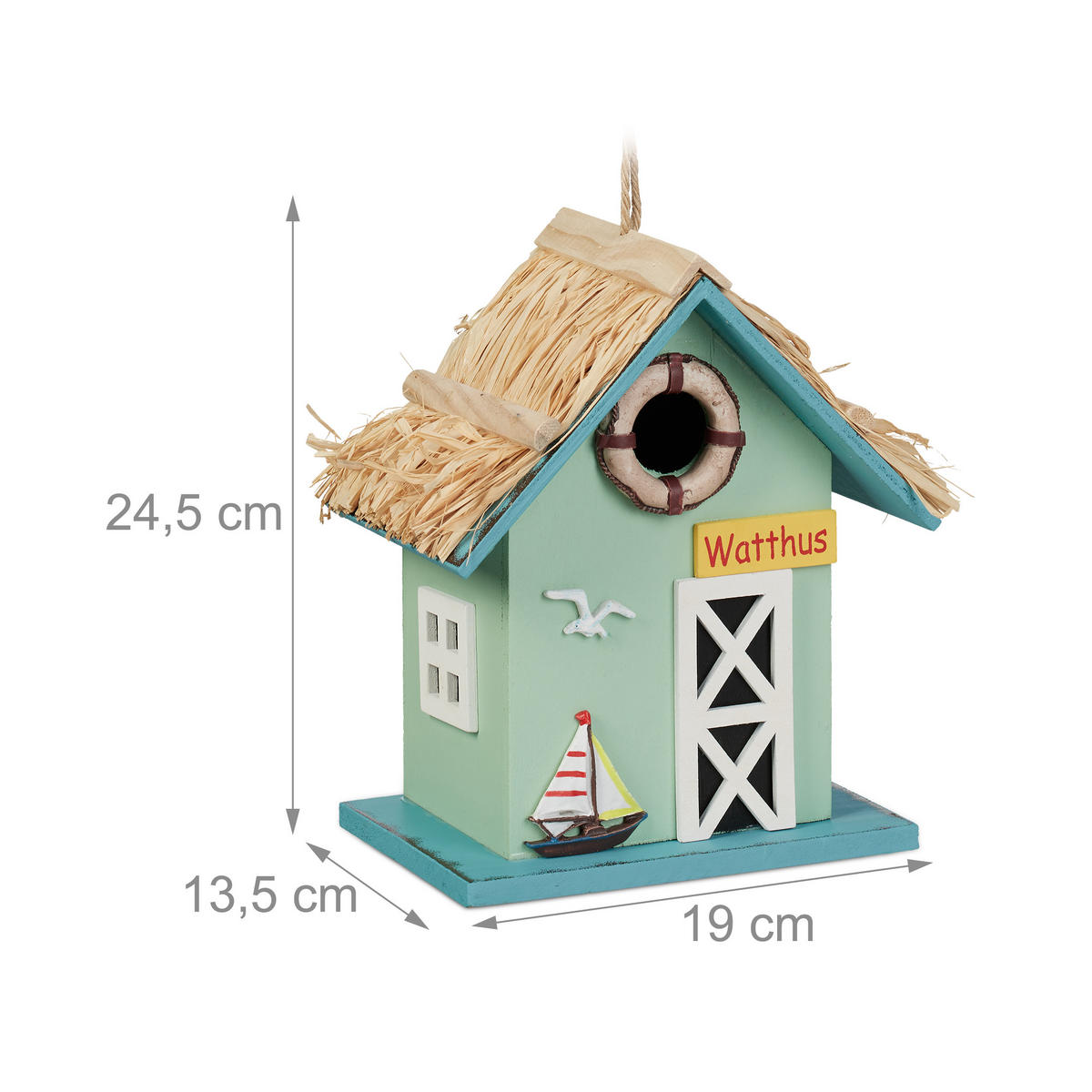DEKOVOGELHAUS - Multicolor, Holz (19/24.5/13.5cm) - Relaxdays