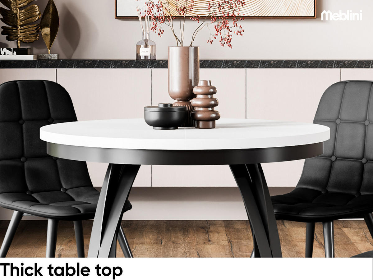 ESSTISCH LUNGA - Schwarz/Weiß, Holzwerkstoff (100/100/77cm) - Meblini