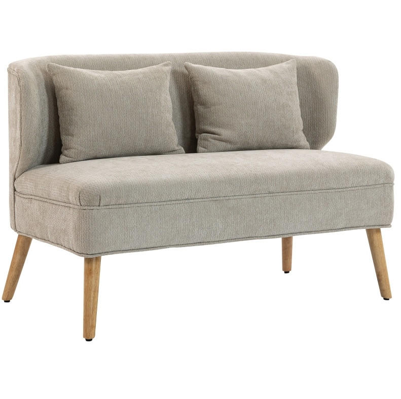 2-SITZER-SOFA Chenille Beige 117 cm - Beige, Holzwerkstoff (117/78.5/65cm) - Meubliv