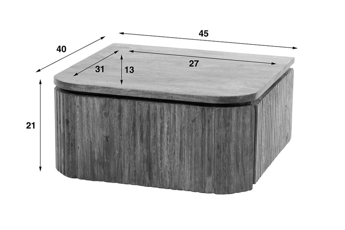 NACHTTISCH HEVE Holz Mango - Braun, Holz (45/21/40cm) - KAWOLA