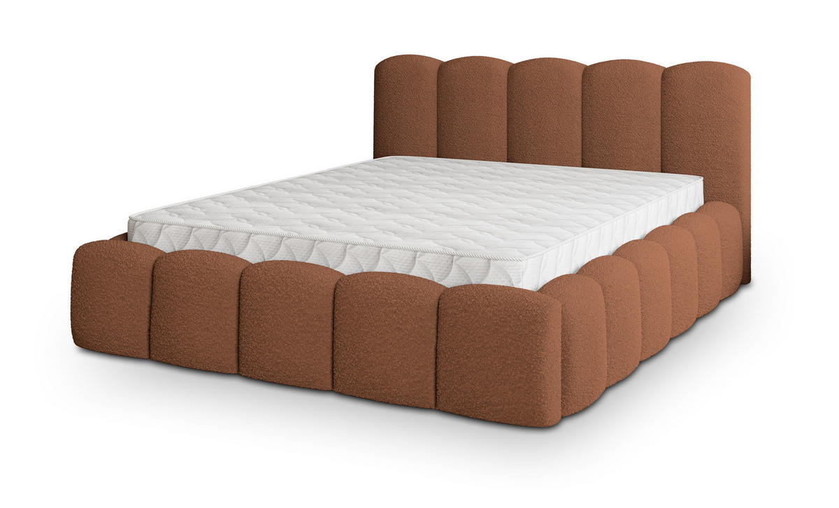 POLSTERBETT FALINA 160x200 cm mit Bettkästen - Kupferfarben - Kupferfarben, Holz (160/200cm) - MASSENO