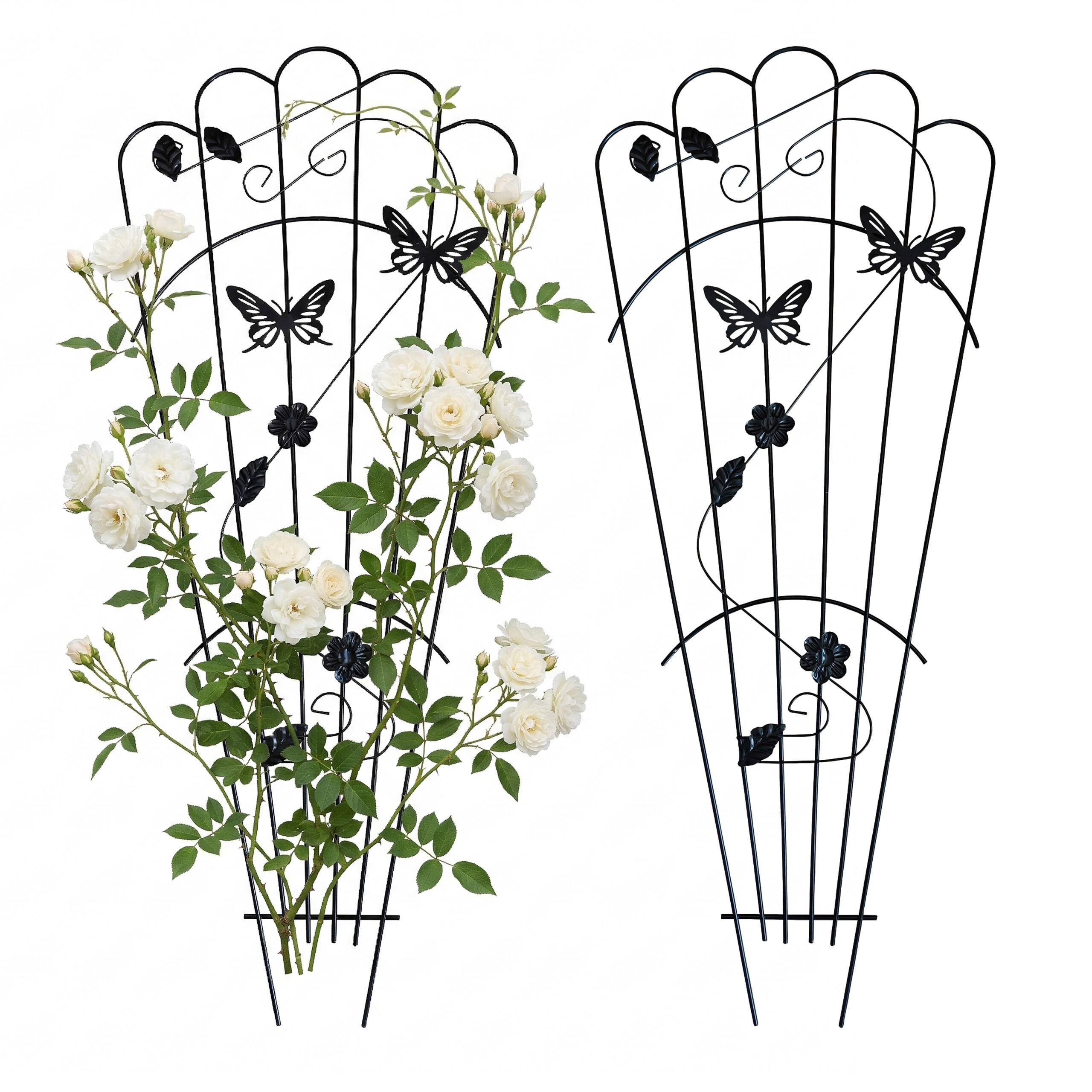 SPALIER Negru set-2 - negru, metal (37/87/1cm) - Relaxdays