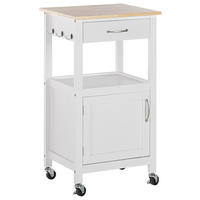SERVIERWAGEN weiß/heller Holzfarbton mit Schublade Siena - Hellbraun/Weiß, Holzwerkstoff (48/89/39cm) - Beliani